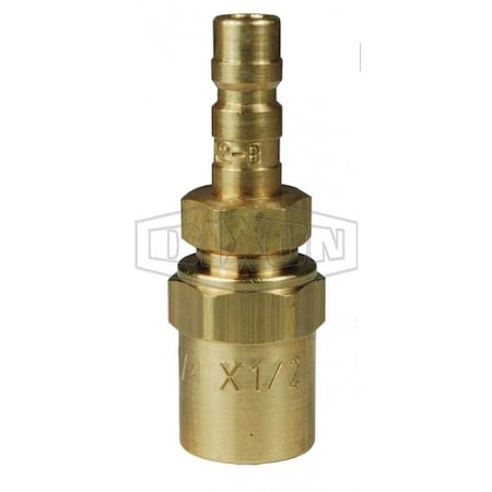 Dixon A Series High Pressure Quick Disconnect Pneumatic Reusable Plug, 1/4 in Nominal, Quick Disconnect Pl A2E2-B